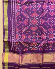Purple Manekchowk Patola Stole - SindhoiPatolaArt