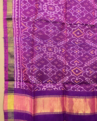 Purple Manekchowk Patola Stole - SindhoiPatolaArt