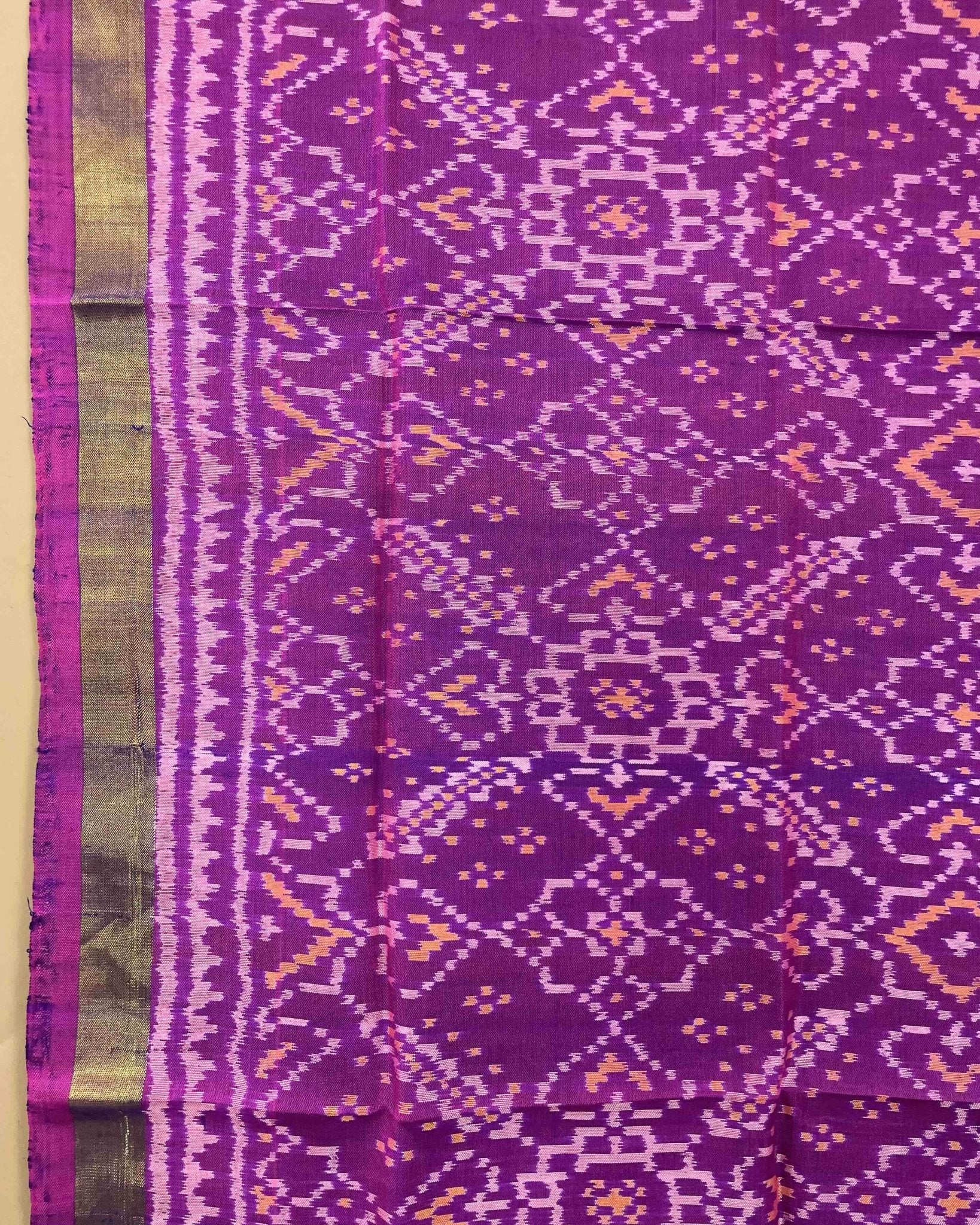 Purple Manekchowk Patola Stole - SindhoiPatolaArt