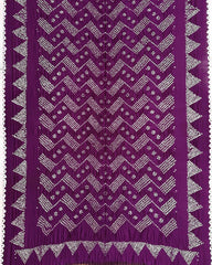 Purple Muga Silk Pen Kamalkari Bandhani Saree - SindhoiPatolaArt