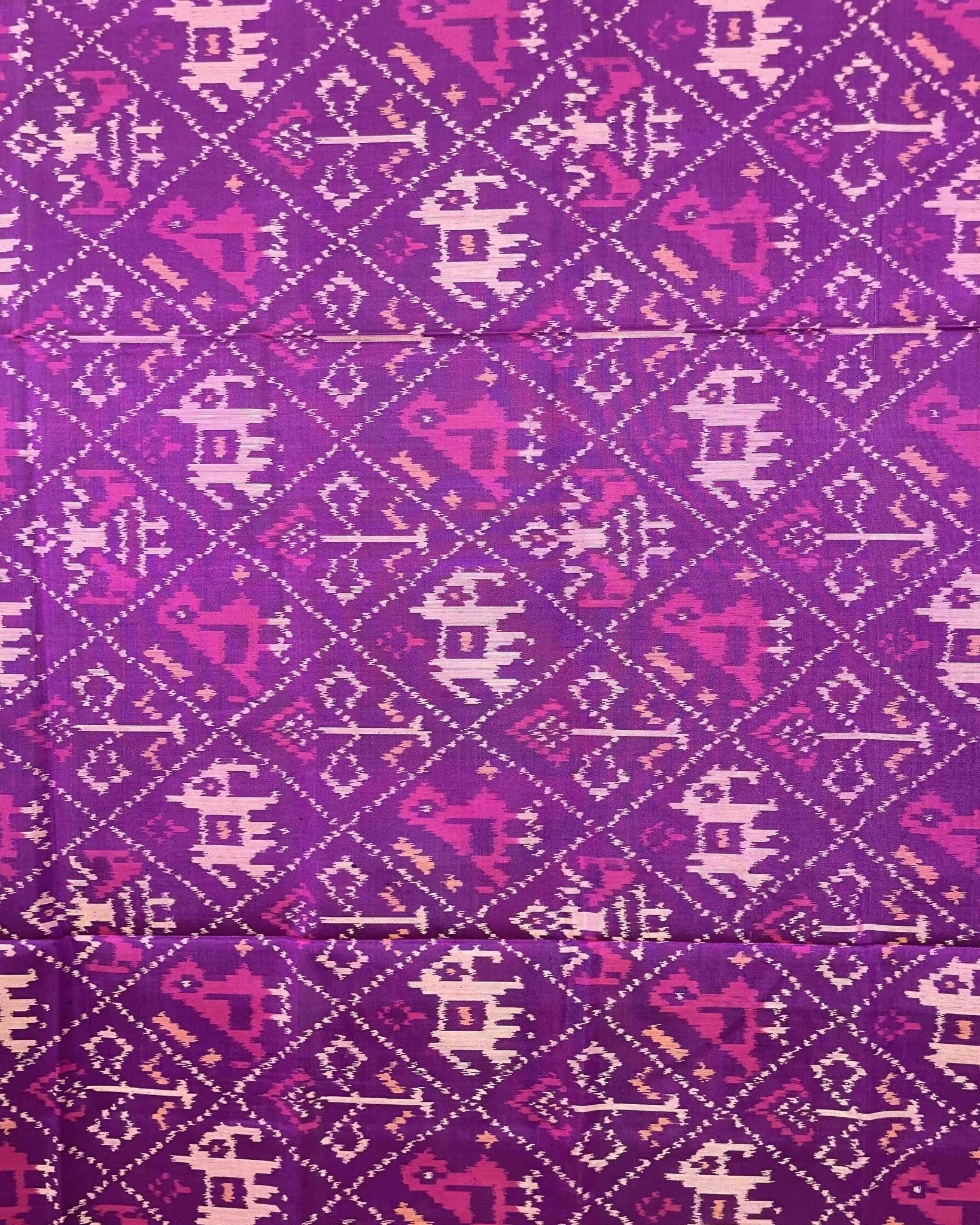 Purple Narikunj Designer Patola Dupatta - SindhoiPatolaArt