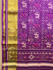 Purple Narikunj Designer Patola Dupatta - SindhoiPatolaArt