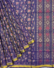 Purple Narikunj Leheriya Patola Saree - SindhoiPatolaArt