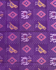 Purple Narikunj Panchanda Patola Dupatta - SindhoiPatolaArt