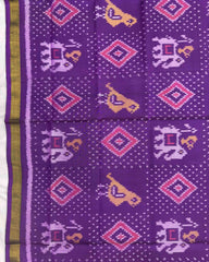 Purple Narikunj Panchanda Patola Dupatta - SindhoiPatolaArt