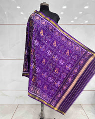 Purple Narikunj Patola Dupatta - SindhoiPatolaArt