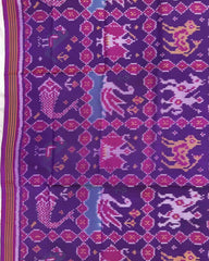 Purple Narikunj Patola Dupatta - SindhoiPatolaArt