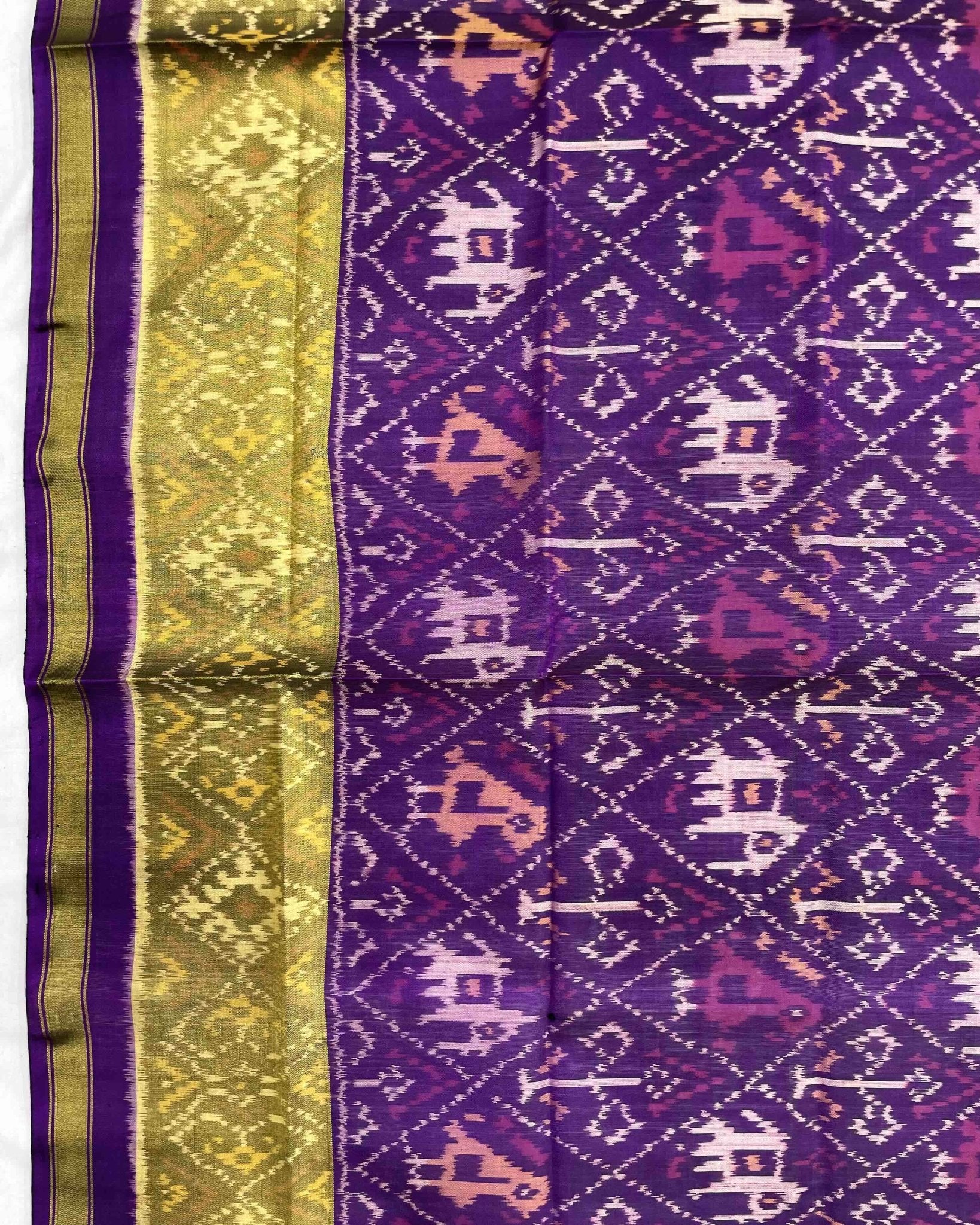 Purple Narikunj Patola Dupatta - SindhoiPatolaArt