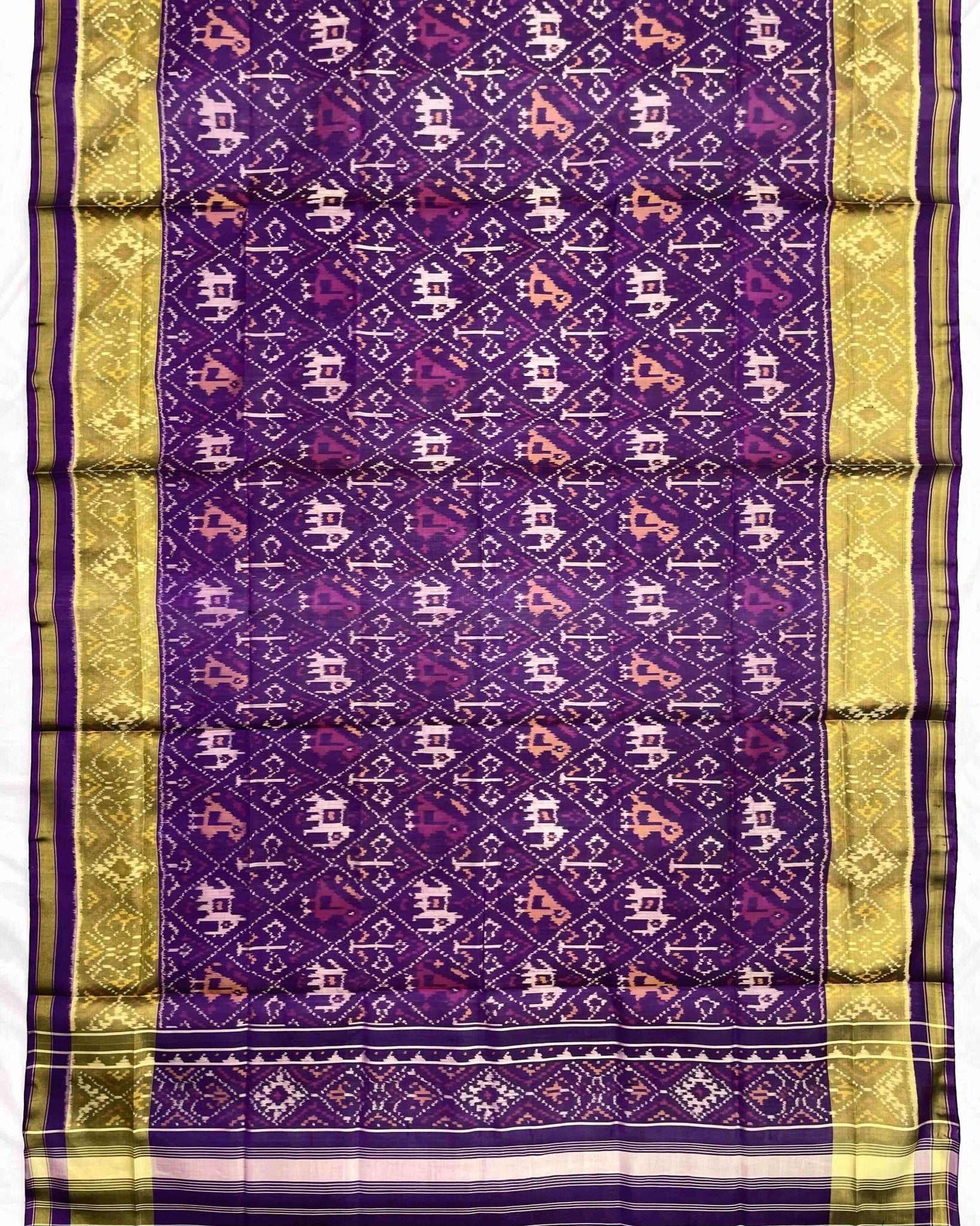 Purple Narikunj Patola Dupatta - SindhoiPatolaArt