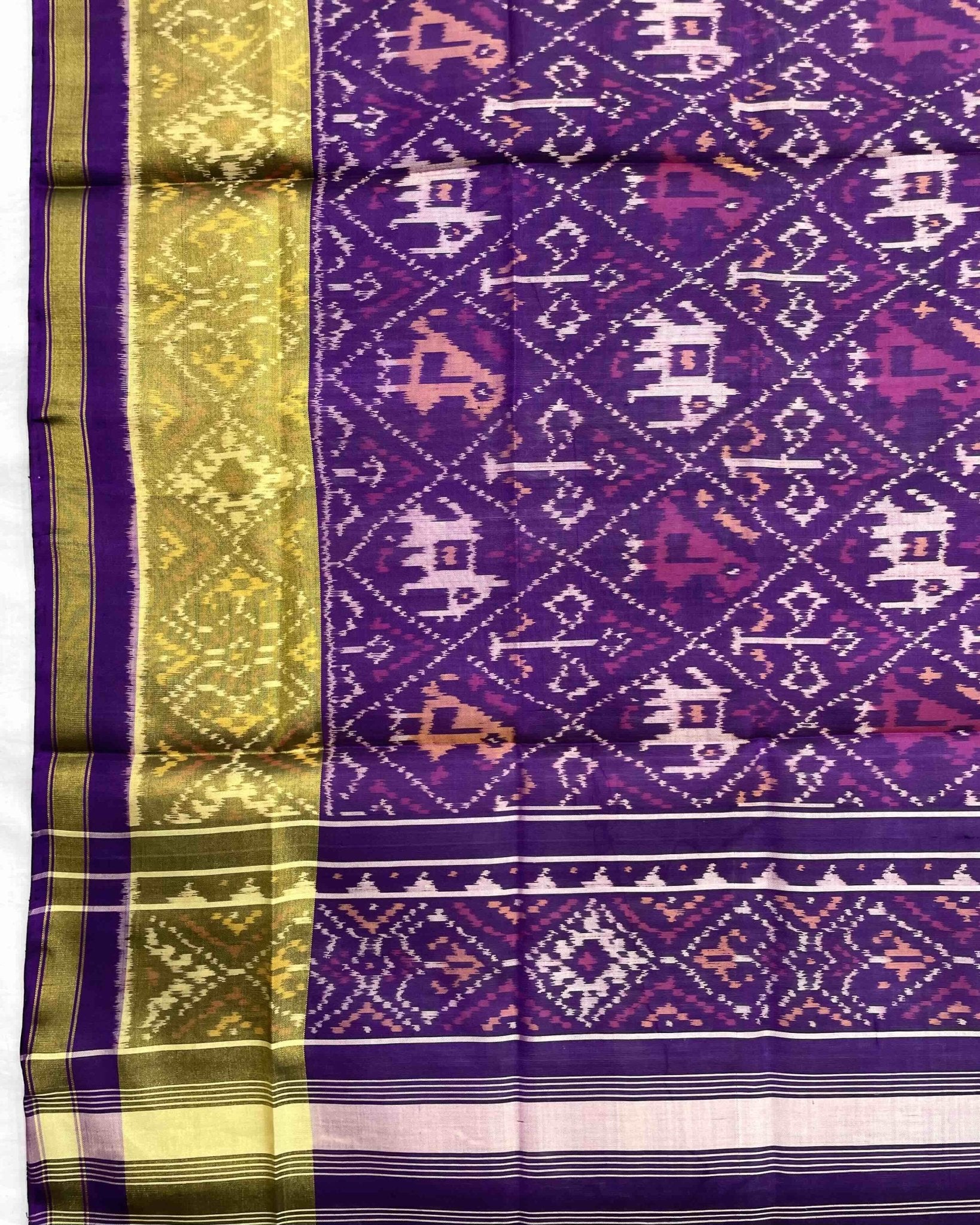 Purple Narikunj Patola Dupatta - SindhoiPatolaArt