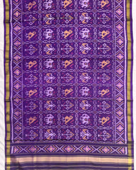Purple Narikunj Patola Dupatta - SindhoiPatolaArt