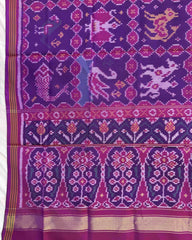 Purple Narikunj Patola Dupatta - SindhoiPatolaArt