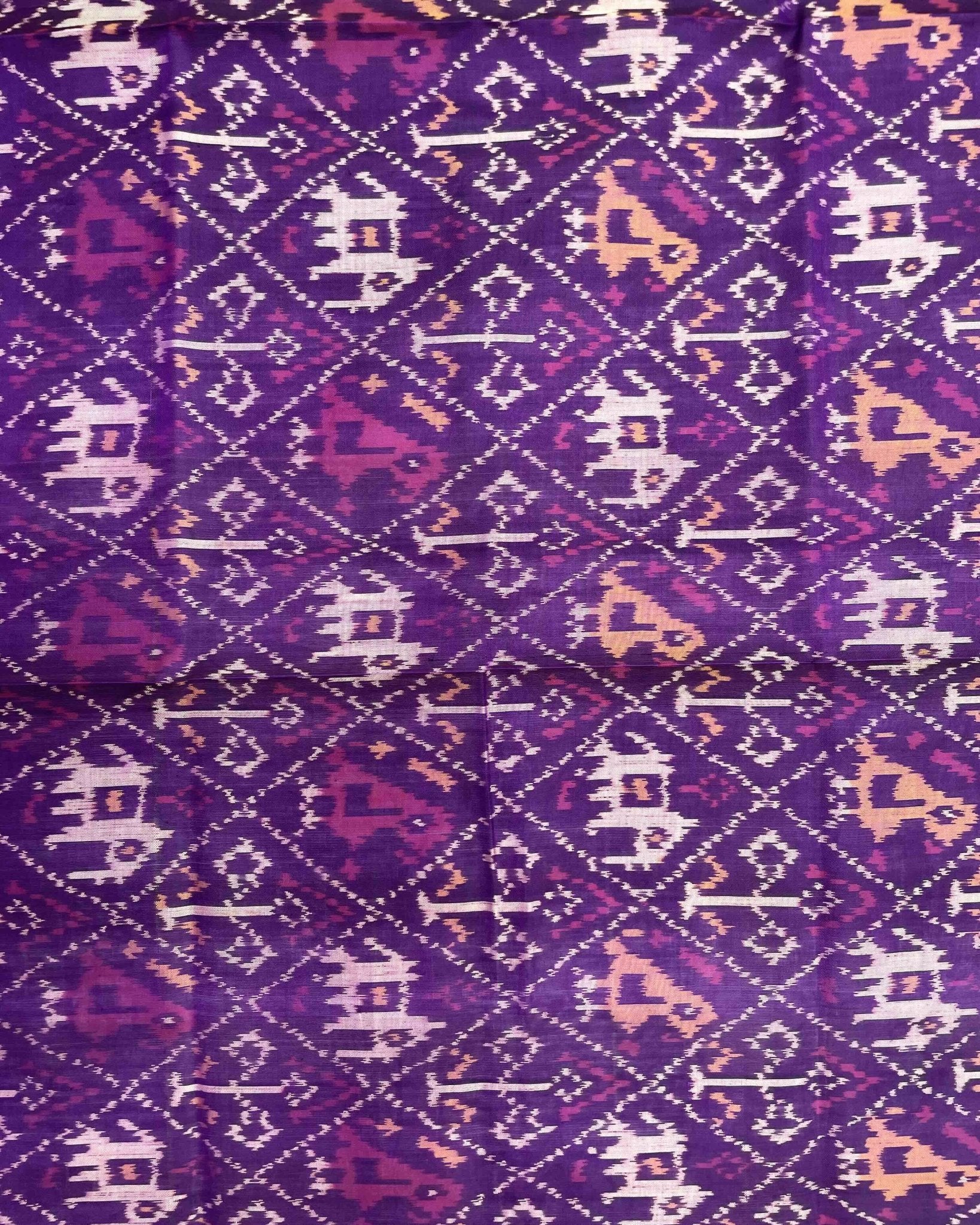 Purple Narikunj Patola Dupatta - SindhoiPatolaArt