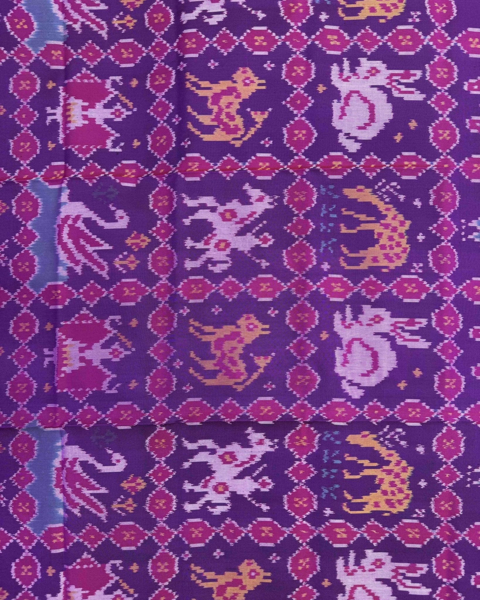 Purple Narikunj Patola Dupatta - SindhoiPatolaArt