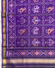 Purple Narikunj Patola Dupatta - SindhoiPatolaArt