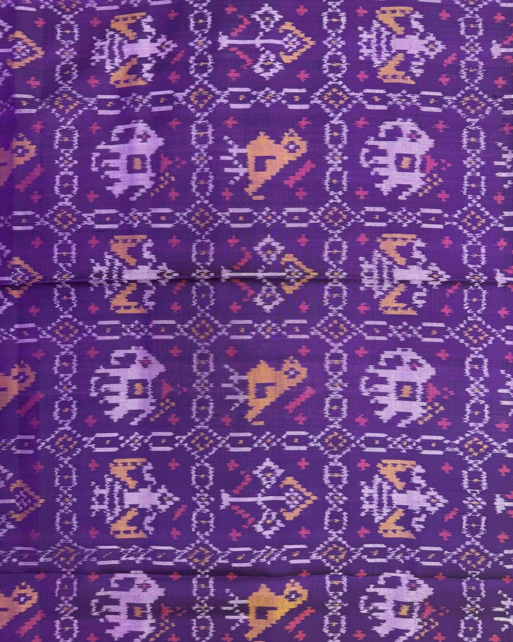 Purple Narikunj Patola Dupatta - SindhoiPatolaArt