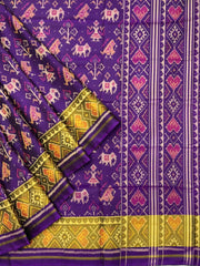 Purple Narikunj rajkoti patola saree - SindhoiPatolaArt