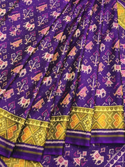 Purple Narikunj rajkoti patola saree - SindhoiPatolaArt