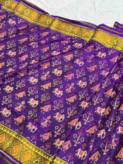 Purple Narikunj rajkoti patola saree - SindhoiPatolaArt