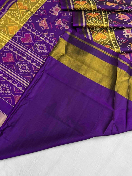 Purple Narikunj rajkoti patola saree - SindhoiPatolaArt