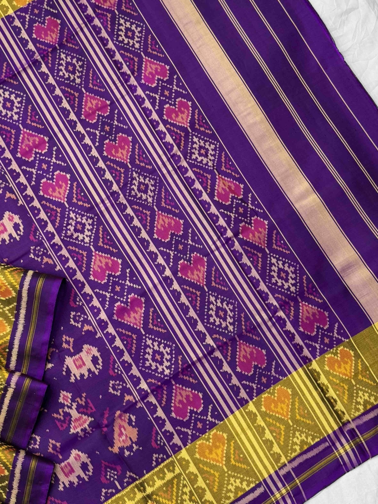 Purple Narikunj rajkoti patola saree - SindhoiPatolaArt