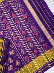 Purple Narikunj rajkoti patola saree - SindhoiPatolaArt