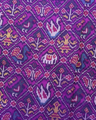 Purple Narikunj Semi Double Ikat Patola Saree - SindhoiPatolaArt
