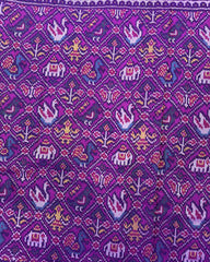 Purple Narikunj Semi Double Ikat Patola Saree - SindhoiPatolaArt
