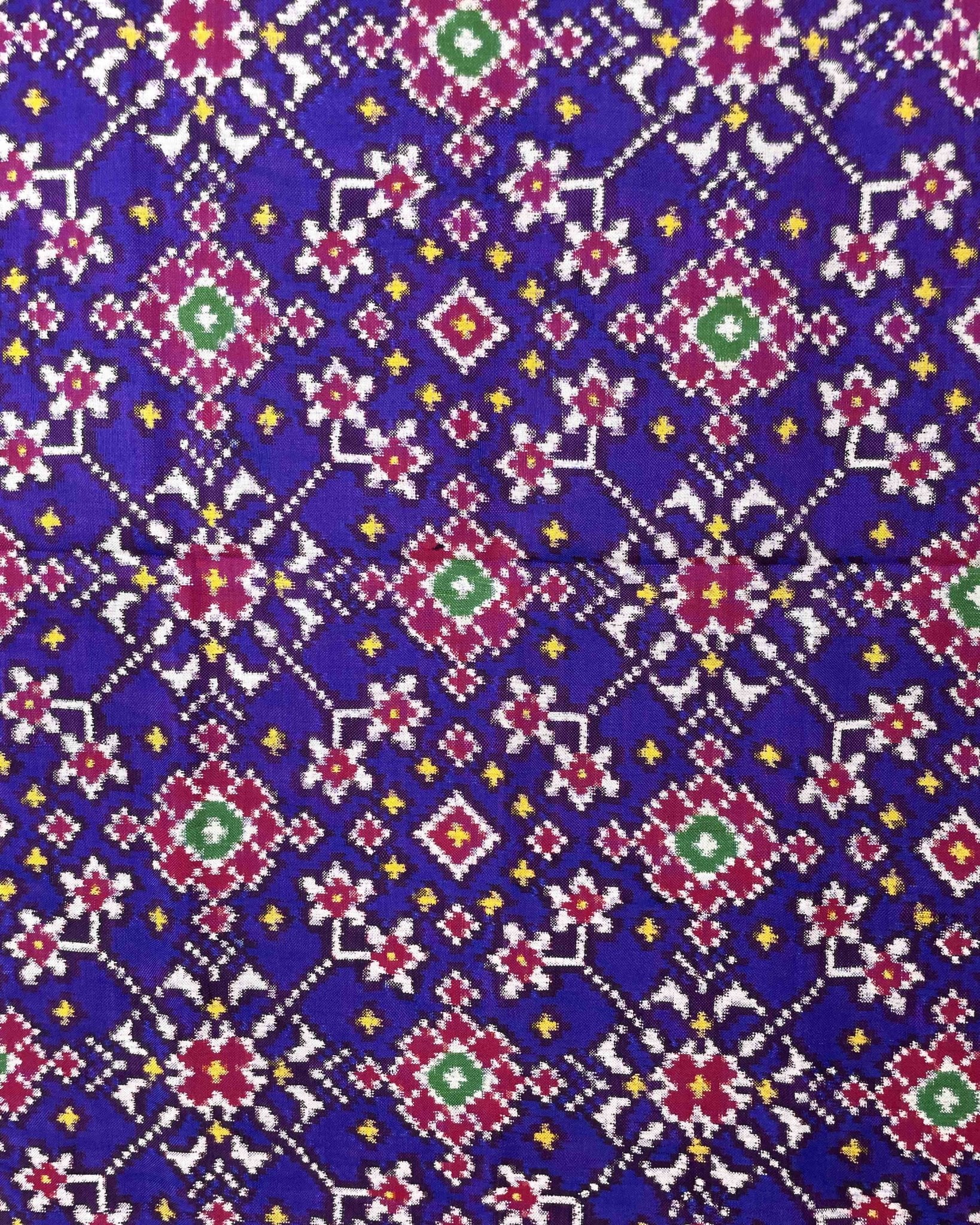 Purple Navratan Designer Patola Dupatta - SindhoiPatolaArt