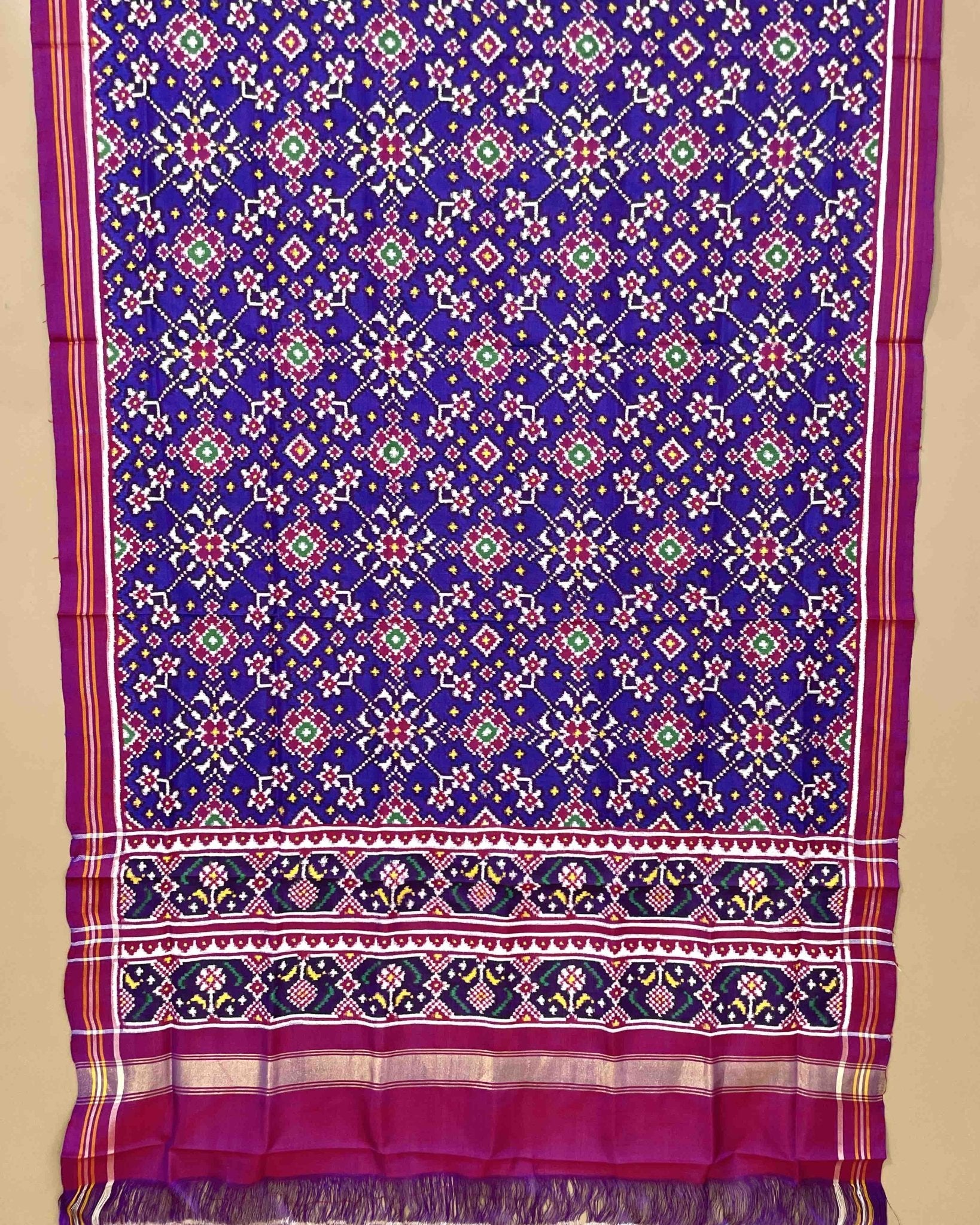 Purple Navratan Designer Patola Dupatta - SindhoiPatolaArt