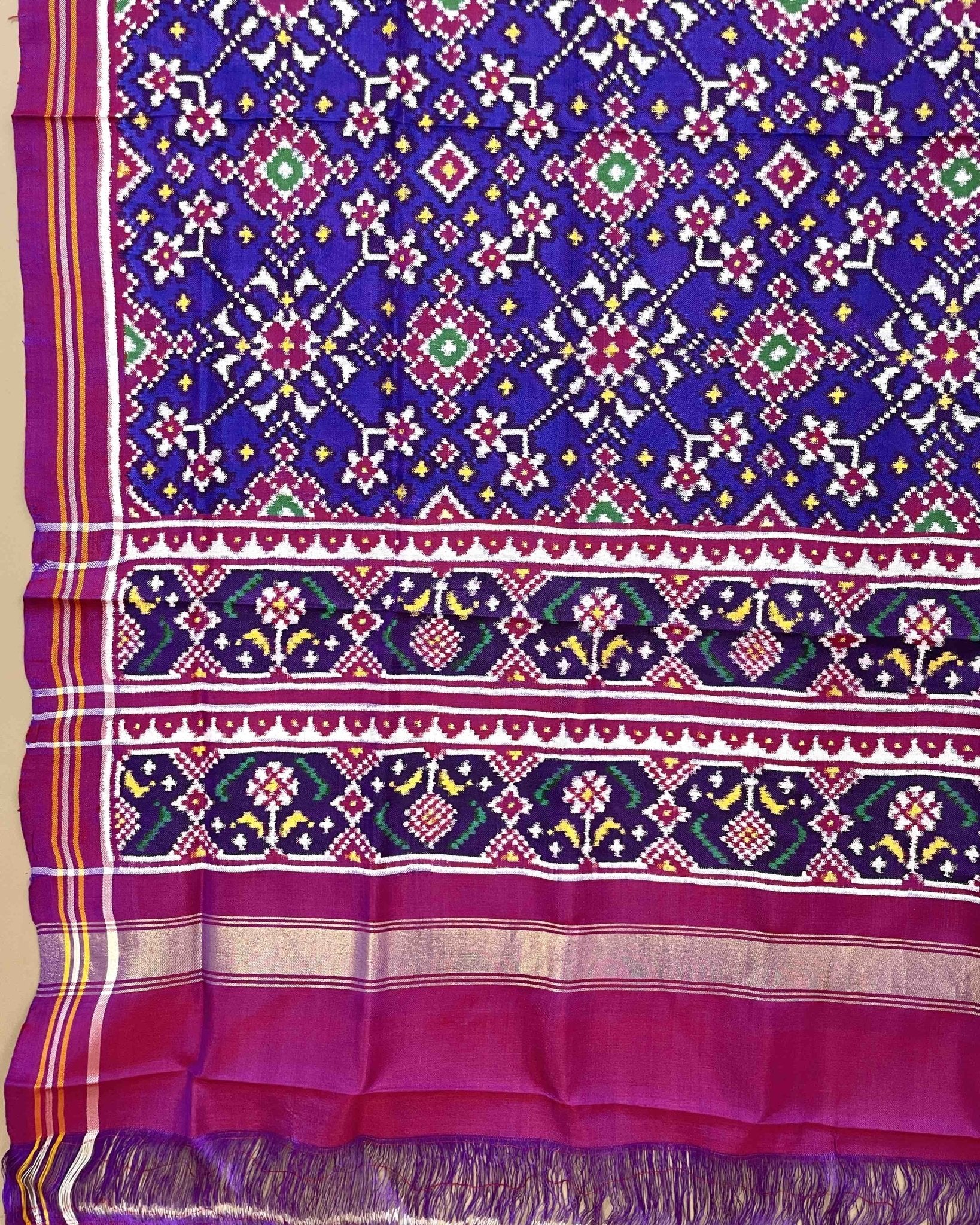 Purple Navratan Designer Patola Dupatta - SindhoiPatolaArt