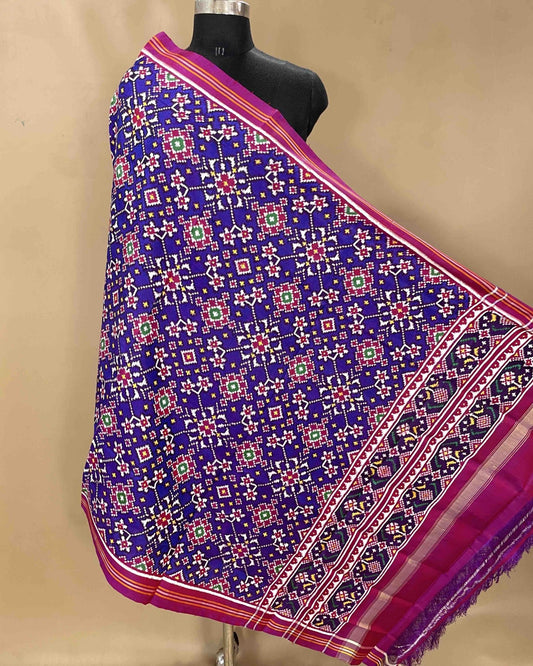 Purple Navratan Designer Patola Dupatta - SindhoiPatolaArt