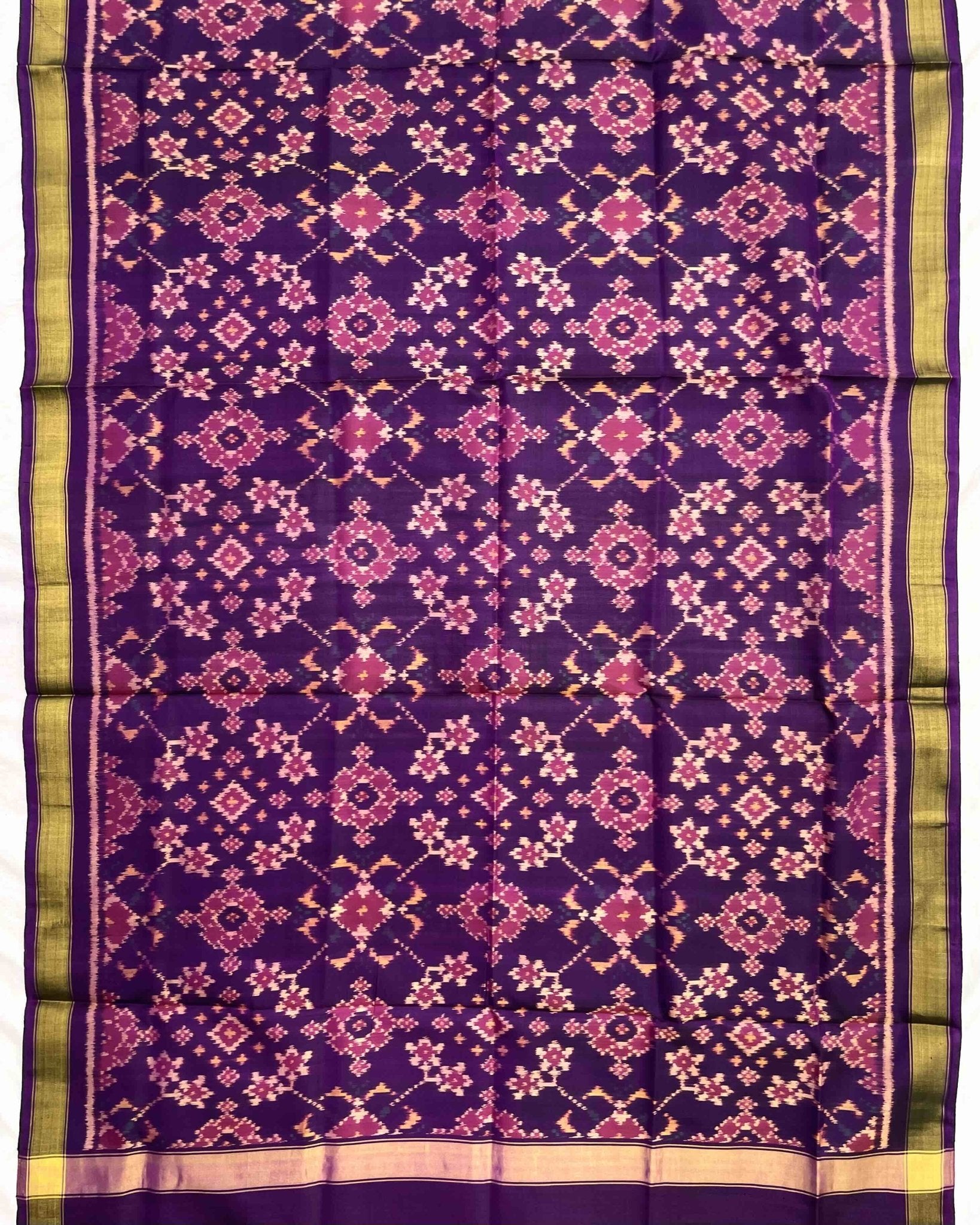 Purple Navratan Patola Dupatta - SindhoiPatolaArt