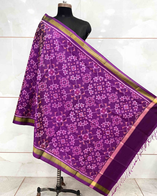 Purple Navratan Patola Dupatta - SindhoiPatolaArt