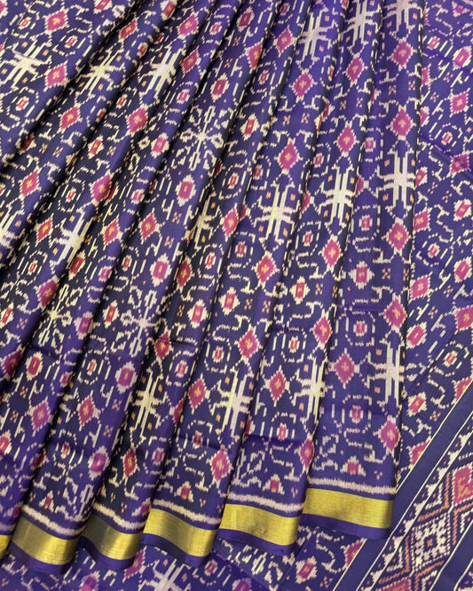 Purple New Fancy Design Patola Saree - SindhoiPatolaArt