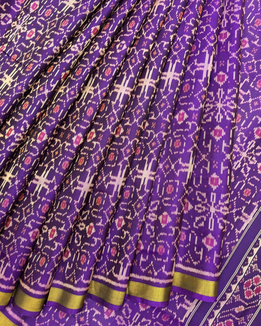Purple New Fancy Design Patola Saree - SindhoiPatolaArt