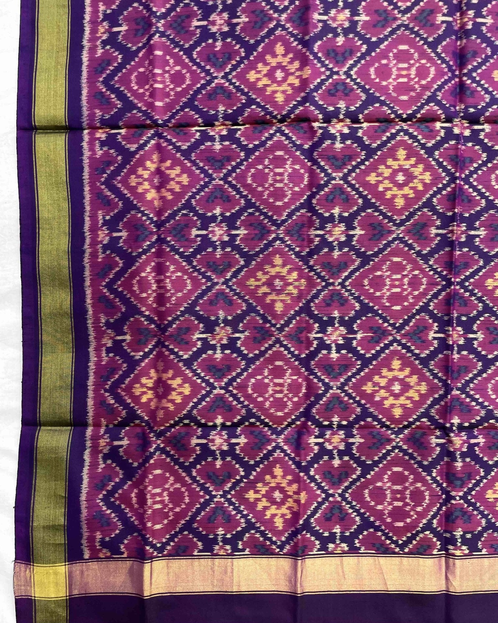 Purple Panchanda Patola Dupatta - SindhoiPatolaArt