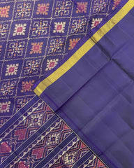 Purple Panchanda Patola Saree - SindhoiPatolaArt