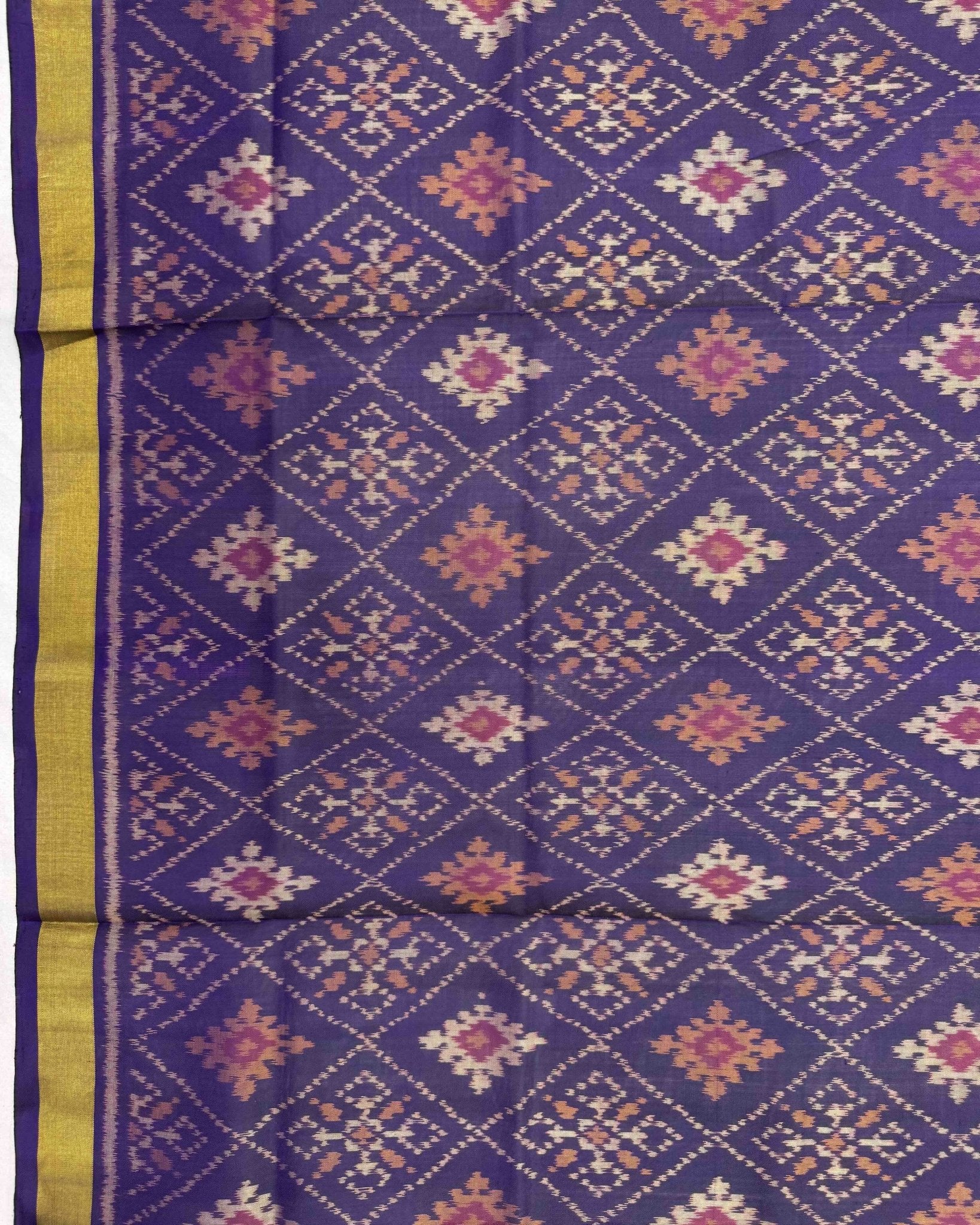 Purple Panchanda Patola Saree - SindhoiPatolaArt