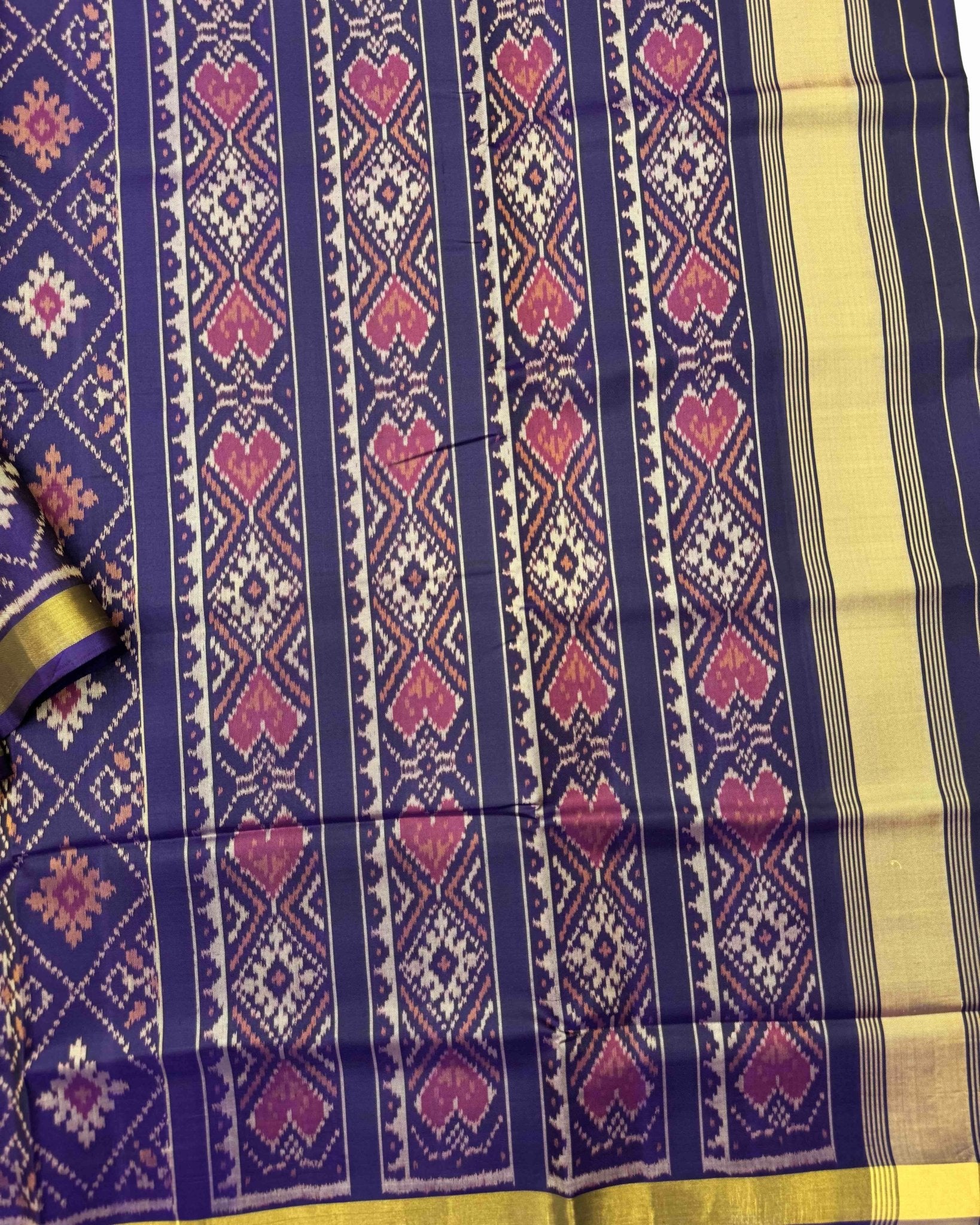 Purple Panchanda Patola Saree - SindhoiPatolaArt