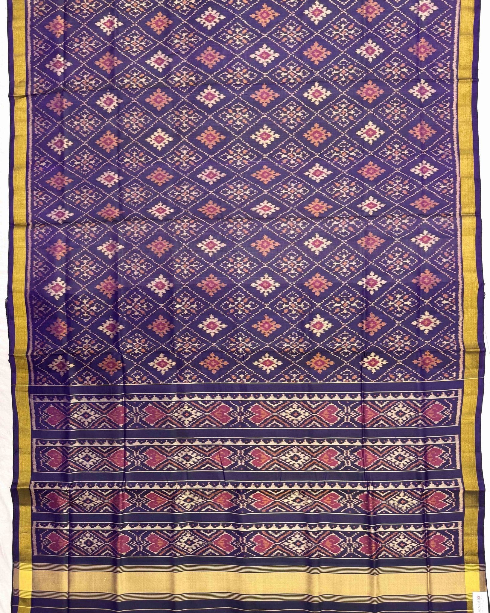 Purple Panchanda Patola Saree - SindhoiPatolaArt