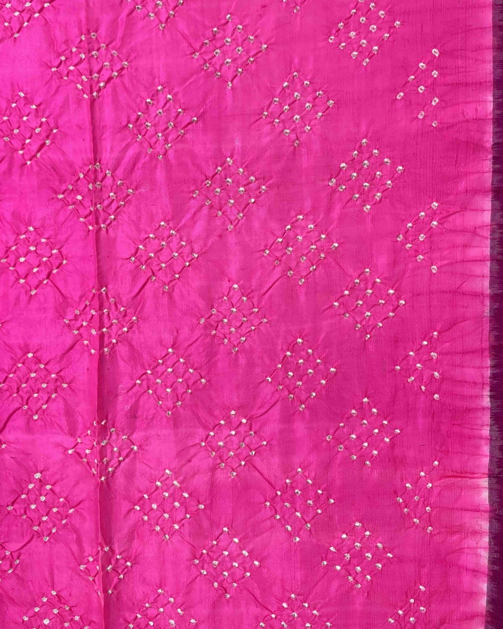 Purple & Pink Bandhani Patola Dupatta - SindhoiPatolaArt
