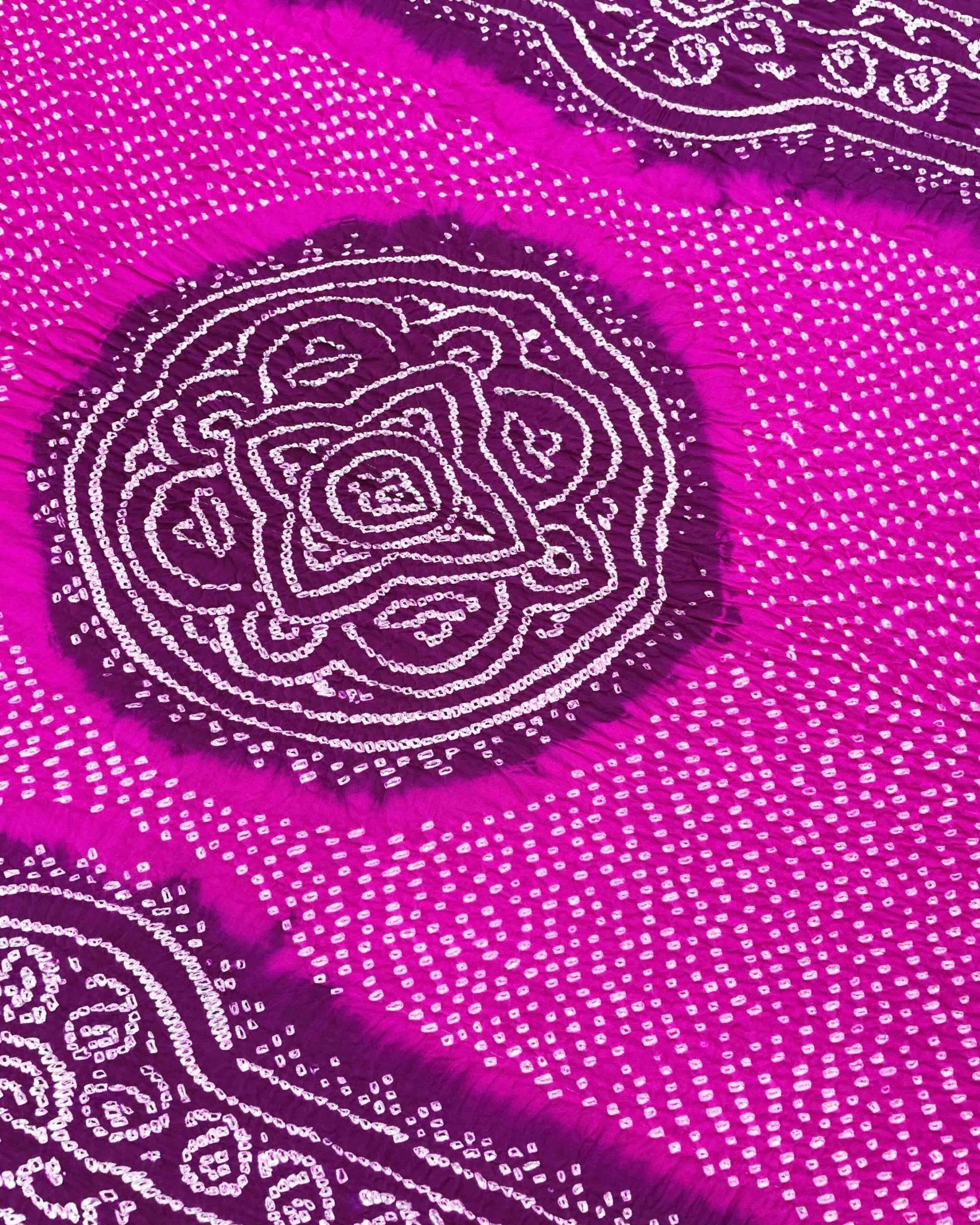 Purple & Pink Gajji Bandhani Dupatta - SindhoiPatolaArt