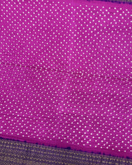 Purple & Pink Kanchipuram Bandhani Saree - SindhoiPatolaArt