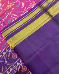 Purple & Pink Leaves Fancy Patola Saree - SindhoiPatolaArt