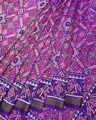 Purple & Pink Manekchowk Patola Saree - SindhoiPatolaArt