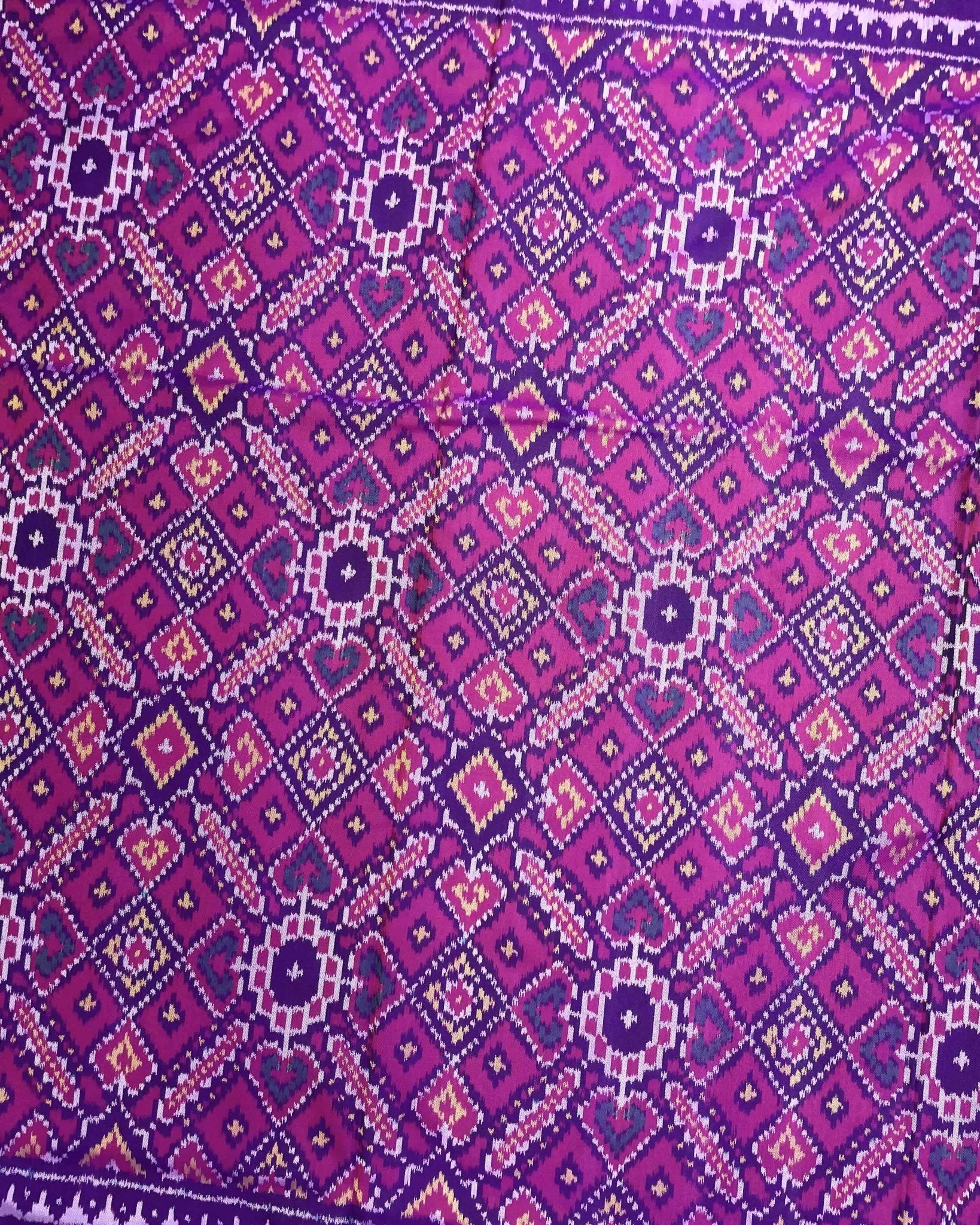 Purple & Pink Manekchowk Patola Saree - SindhoiPatolaArt