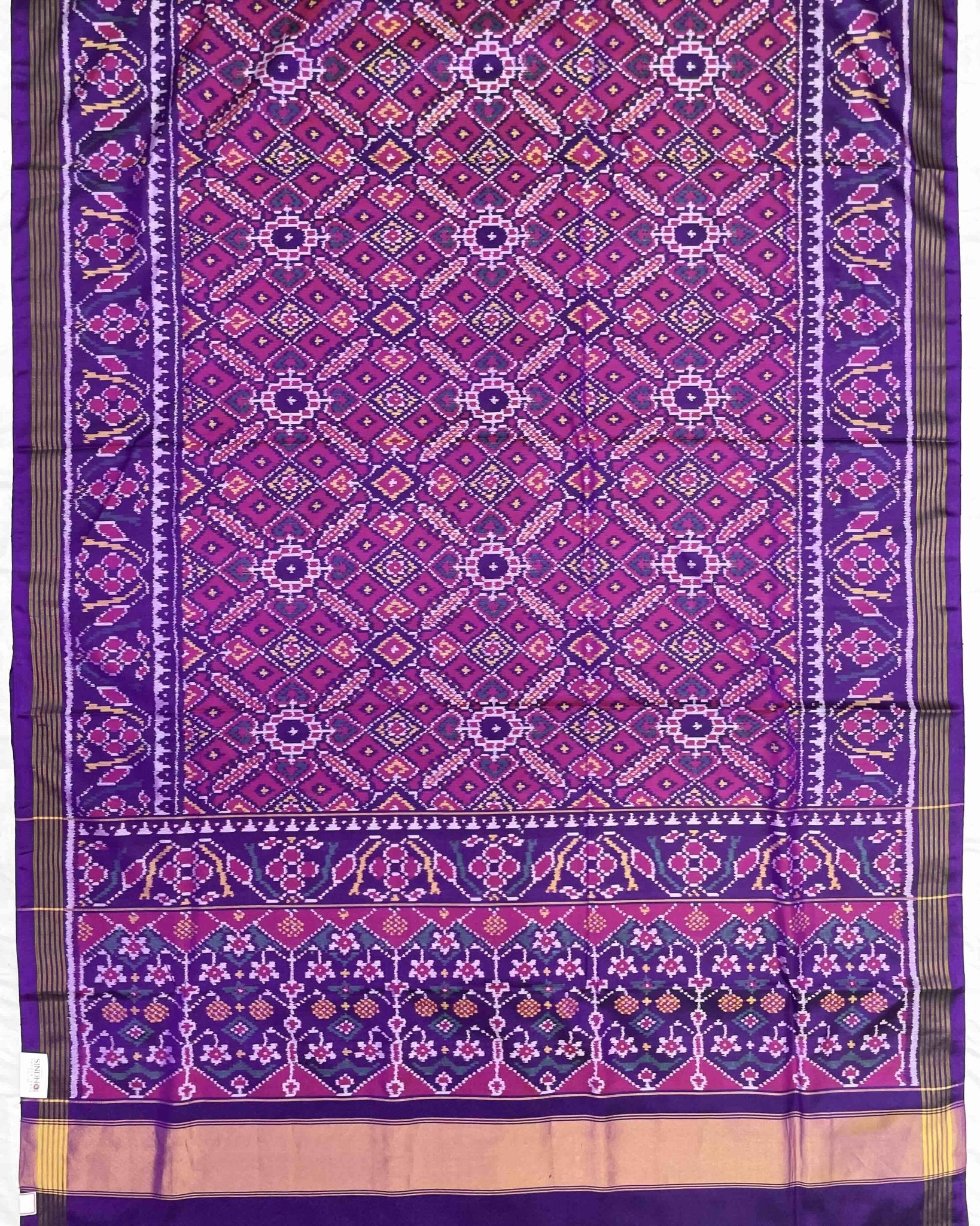 Purple & Pink Manekchowk Patola Saree - SindhoiPatolaArt