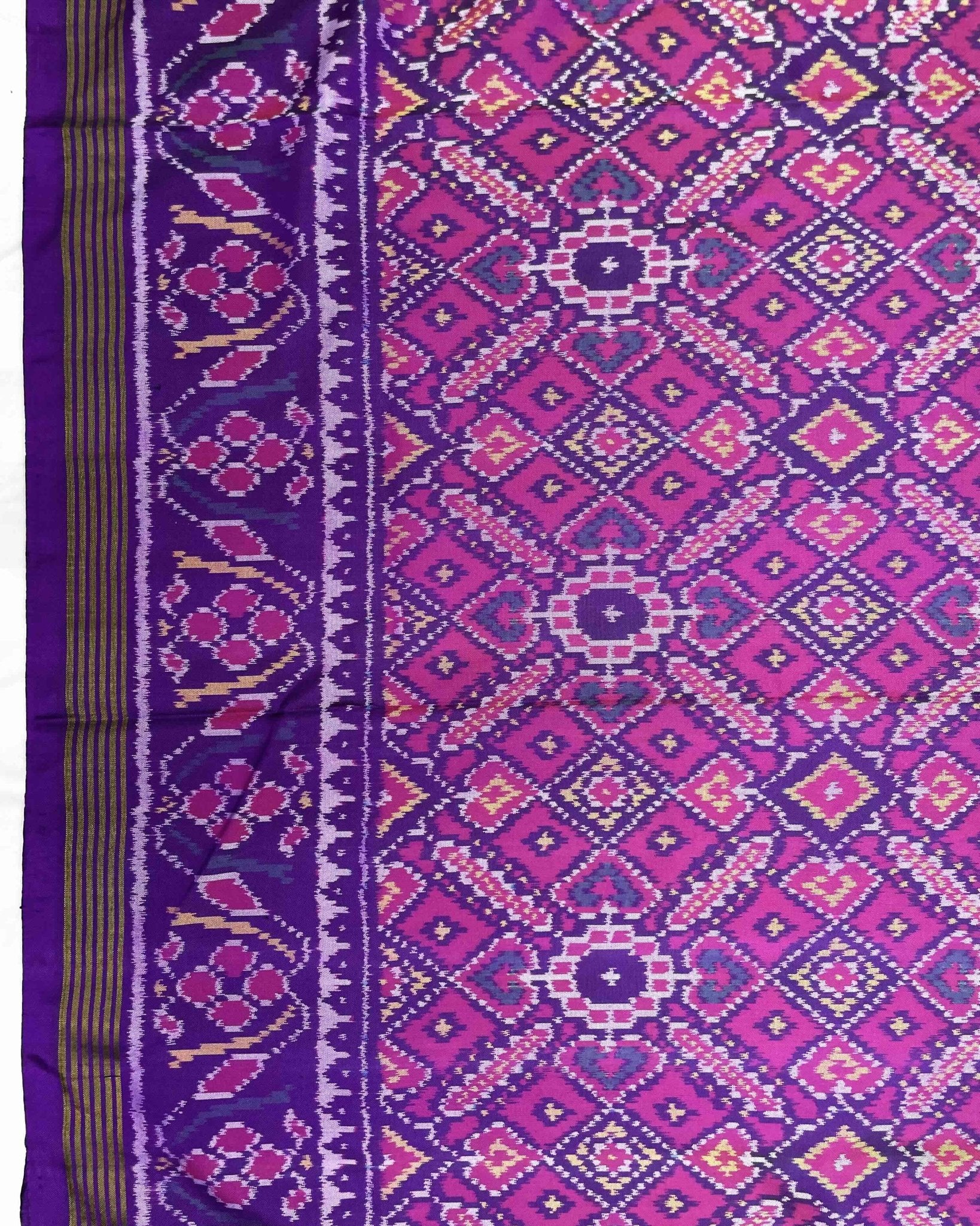 Purple & Pink Manekchowk Patola Saree - SindhoiPatolaArt