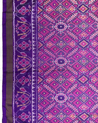 Purple & Pink Manekchowk Patola Saree - SindhoiPatolaArt